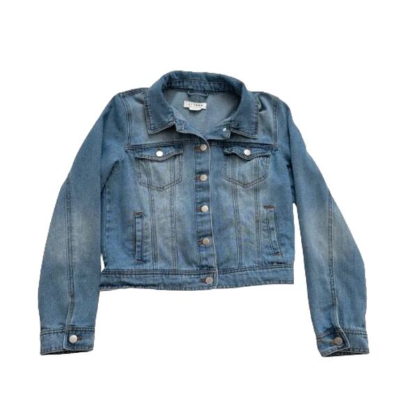 Ci Sono Denim Collection Distressed Silver Tone Buttons Jean Jacket Size Medium - Picture 9 of 12